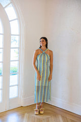 Meet Me in Santorini Cycladic Loom Halter Dress
