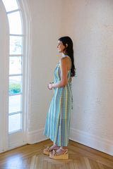 Meet Me in Santorini Cycladic Loom Halter Dress