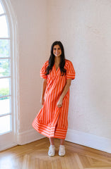 Karlie Stripe V-Neck Signature Maxi Dress