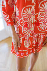 Meet Me in Santorini Festival Medallion Mini Dress