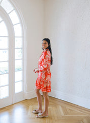 Meet Me in Santorini Festival Medallion Mini Dress