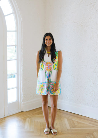 Karlie Palm Leaf Floral Shirt Dress