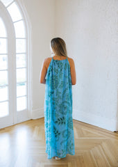 TCEC Floral Print Halter Maxi Dress