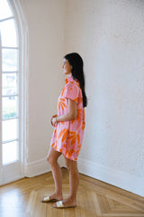 Karlie Palm Leaf Floral Shirt Dress