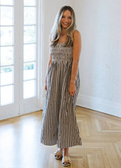 Pistola Bianca Shirred Bodice Dress in Java Stripe