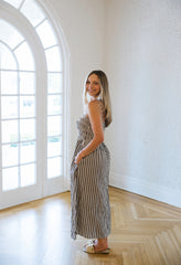 Pistola Bianca Shirred Bodice Dress in Java Stripe