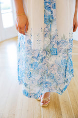 Jade Blue Wildflower Maxi Dress
