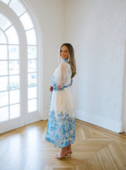 Jade Blue Wildflower Maxi Dress