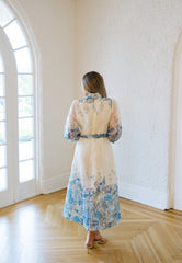 Jade Blue Wildflower Maxi Dress