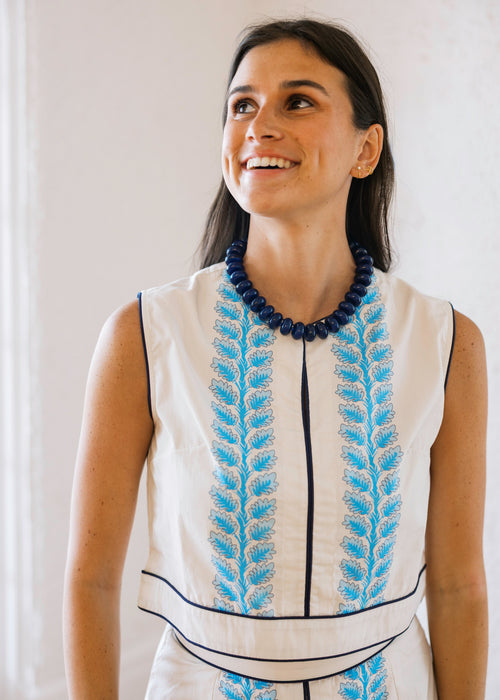 Garland Emmy Sleeveless Top in Blue Leaf