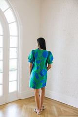 Jade Green Garden Mini V-neck Dress