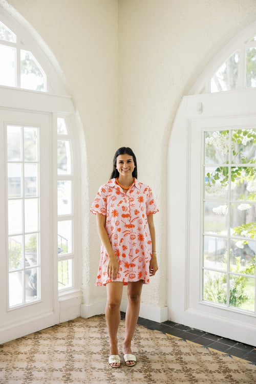 Karlie Linen Beach Shirt Dress