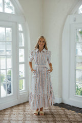 Karlie French Floral Belt Maxi Dress