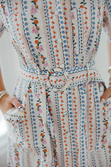 Karlie French Floral Belt Maxi Dress