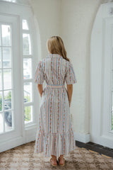 Karlie French Floral Belt Maxi Dress