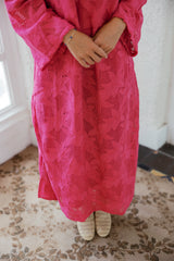 TCEC Magenta Floral Lace Maxi Dress