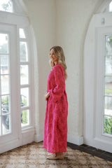 TCEC Magenta Floral Lace Maxi Dress