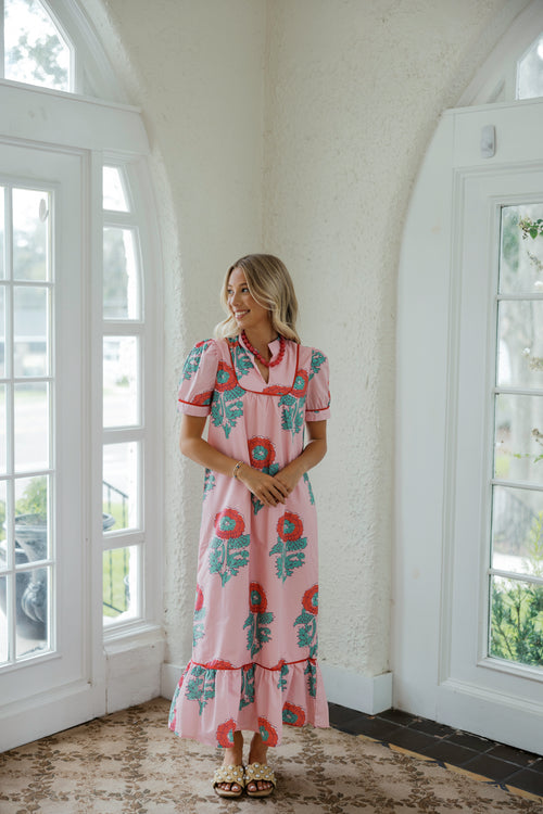 TCEC Poppy Fields Maxi in Pink