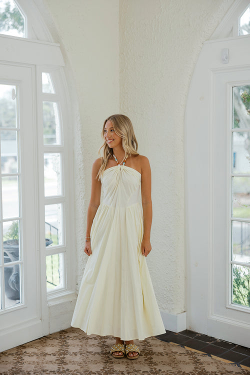 Lucy Paris Beaded Detail Halter Dress