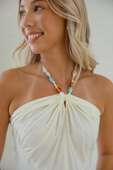 Lucy Paris Beaded Detail Halter Dress