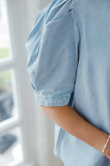 Karlie Puff Sleeve Denim Top