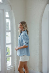 Karlie Puff Sleeve Denim Top