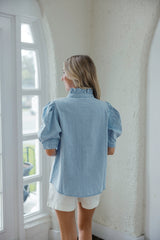 Karlie Puff Sleeve Denim Top