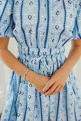 Brooks Ave Banyan Mini Dress in Cabana Stripe Blue