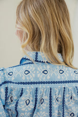 Brooks Ave Banyan Mini Dress in Cabana Stripe Blue
