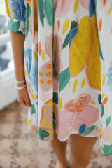 Meet Me in Santorini Painted Petals Mini Dress