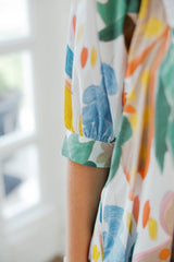 Meet Me in Santorini Painted Petals Mini Dress