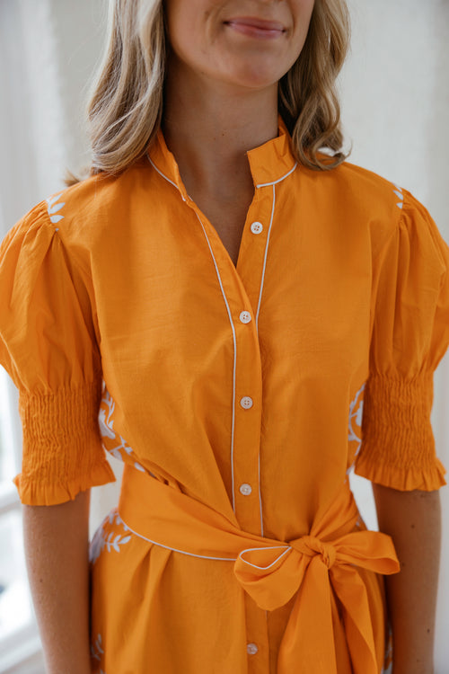 Victoria Dunn Kiawah Tangerine Midi Dress