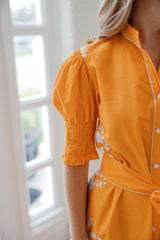 Victoria Dunn Kiawah Tangerine Midi Dress