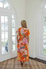 Elizabeth James Tess Midi Dress in Sunset Blooms