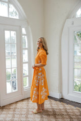 Victoria Dunn Kiawah Tangerine Midi Dress