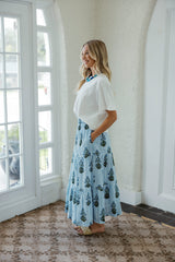 THML Striped Block Print Maxi Skirt