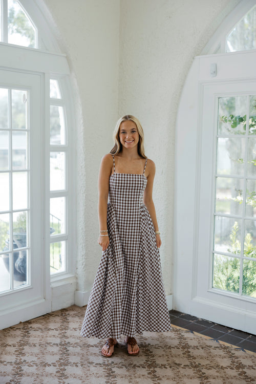 Lucy Paris Kalley Maxi Dress in Brown