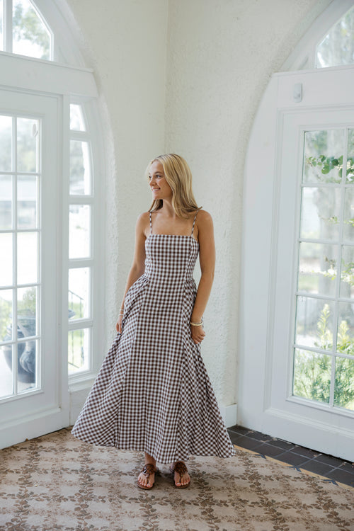 Lucy Paris Kalley Maxi Dress in Brown