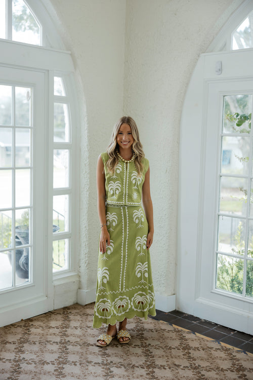 Victoria Dunn Maura Maxi Skirt in Palmetto Grove