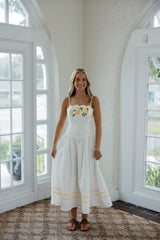 Mable Lemon Scalloped Midi Dress