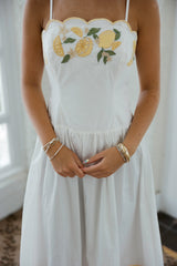 Mable Lemon Scalloped Midi Dress