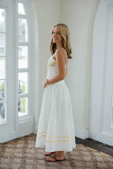 Mable Lemon Scalloped Midi Dress