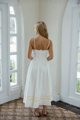 Mable Lemon Scalloped Midi Dress