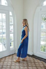 Jade Melody Tam Blue on Blue Links Column Midi Dress