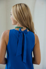 Jade Melody Tam Blue & Green Links Column Midi Dress