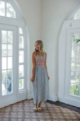 THML American Summer Smocked Midi Dress