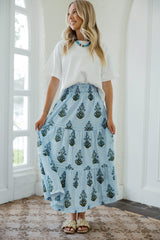 THML Striped Block Print Maxi Skirt