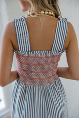 THML American Summer Smocked Midi Dress