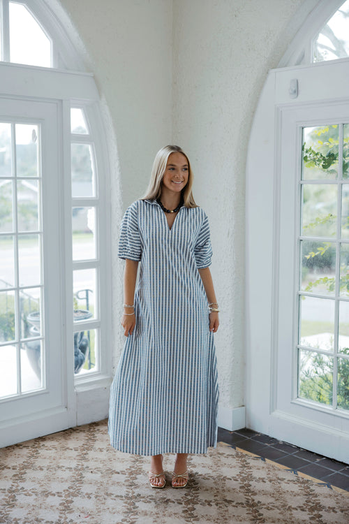 Emily McCarthy Poppy Maxi in Black Stripe