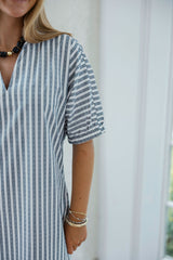 Emily McCarthy Poppy Maxi in Black Stripe